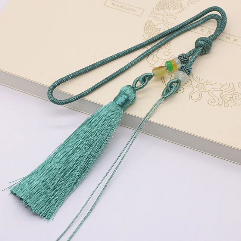 1pcs Car hanging with tassel woven diy color tassel agate beeswax lanyard bag hanging text play handle rope