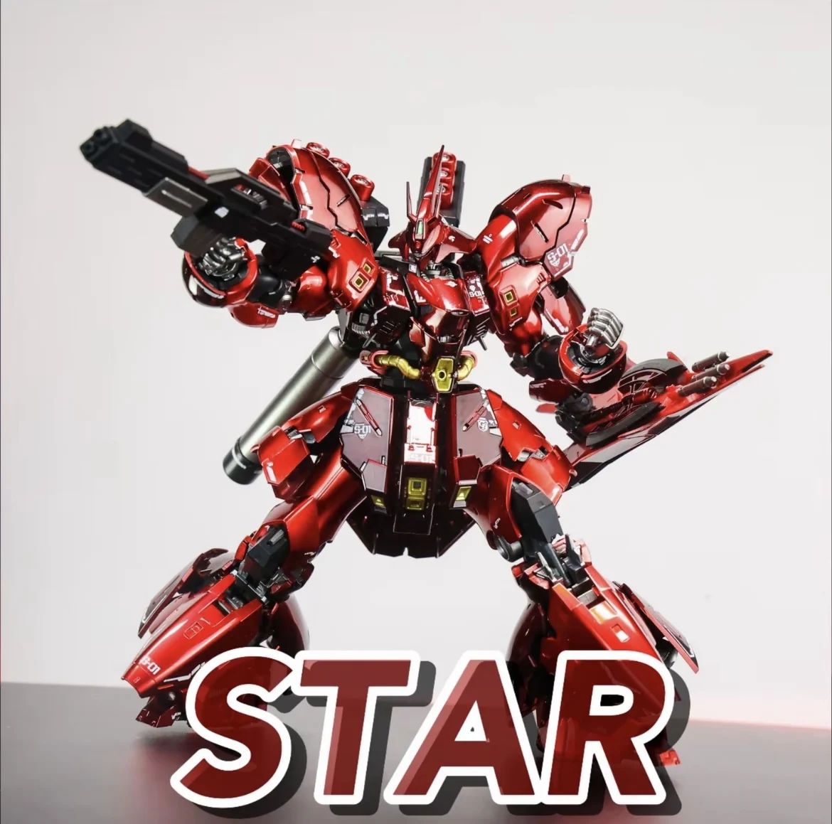 Dostępny od ręki Rg 1/144 Sazabi Model do Składania Figurka Akcji Metalowy Zabawka Dekoracyjna na Biurko Prezent
