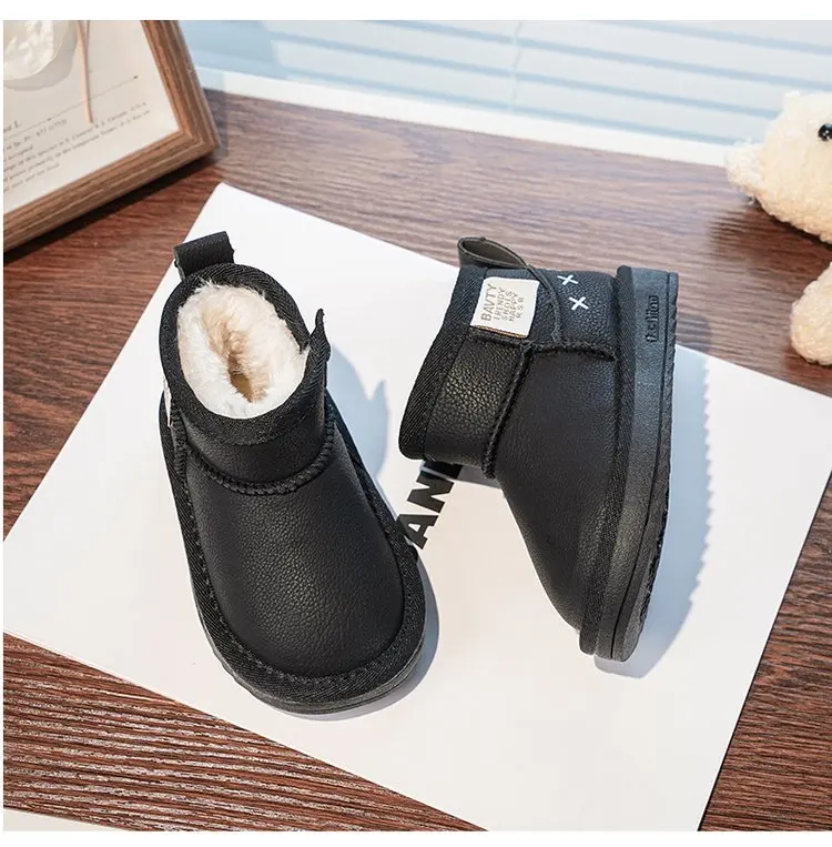 

Children's snow boots Winter baby cotton boots Thickened warm winter shoes Waterproof cotton shoes kids Short boots