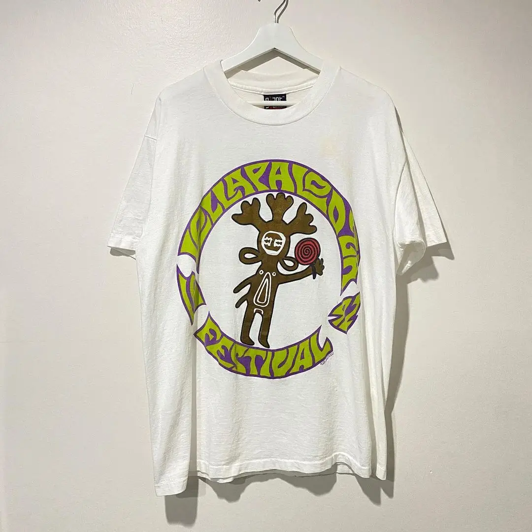 Street Music Festival  Art Letter Short Sleeve Unisex Shoulder T-Shirt Hip Hop Trendy Loose Fit Cotton Youth Summer T-Shirt
