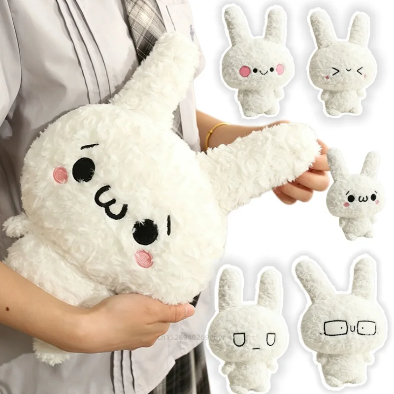 New Kawaii Cartoon Rabbit Plush Pillow Toy Expression Bunny Doll  Creativity Room Decor Funny Xmas Birthday Gift for Girls Boys