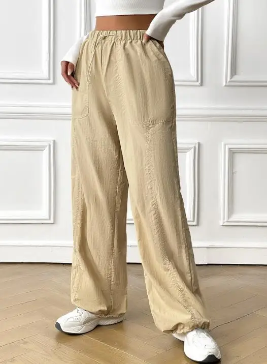 2025 Autumn/Winter New Women's Fashion Casual Solid Color Straight Leg Pants Women's Wear