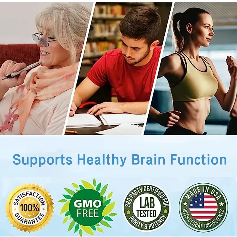 Brain Boosting Supplements - Fast-Absorbing Nootropics for Focus, Memory, Concentration, Clarity, Energy Stress & Anxiety Relief