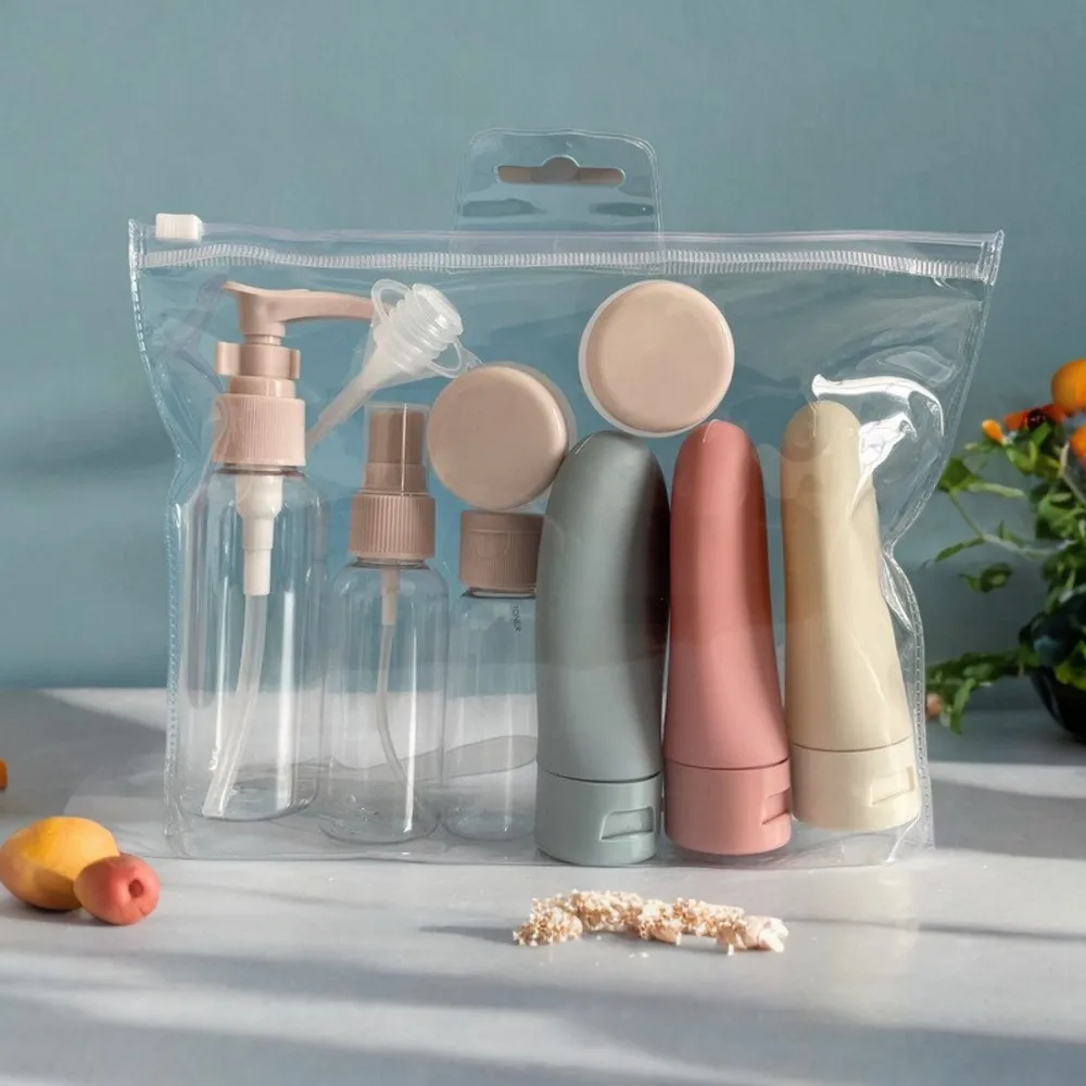 Elegant and Travel-friendly Set of 11 Fine Mist Spray Bottles and Handy Squeeze Tubes, Lightweight and Compact Empty Travel Size