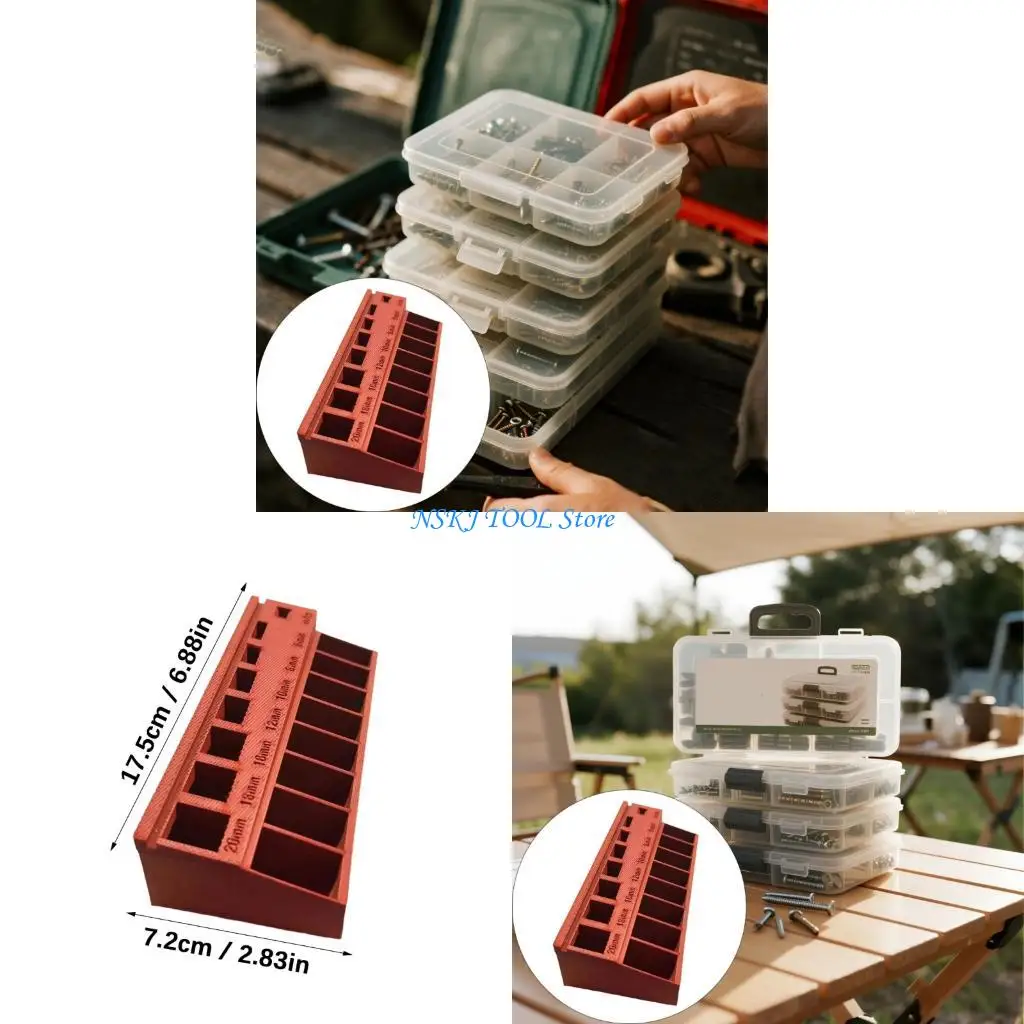 

L8RC Multiple Compartment Screw Sorter Box Permanent PLA Substance Tool Organization Efficiency