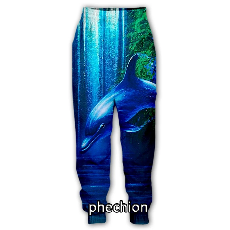 

phechion New Men/Women Cartoon Dolphin 3D Printed Casual Pants Fashion Streetwear Men Loose Sporting Long Trousers F218