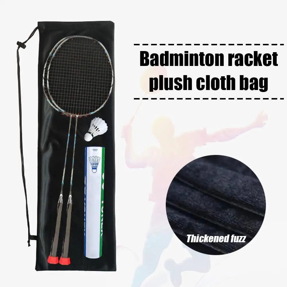 Drawstring Badminton Racket Storage Bag Waterproof Case Single Shoulder Diagonal Backpack Sport Training Protection Cover