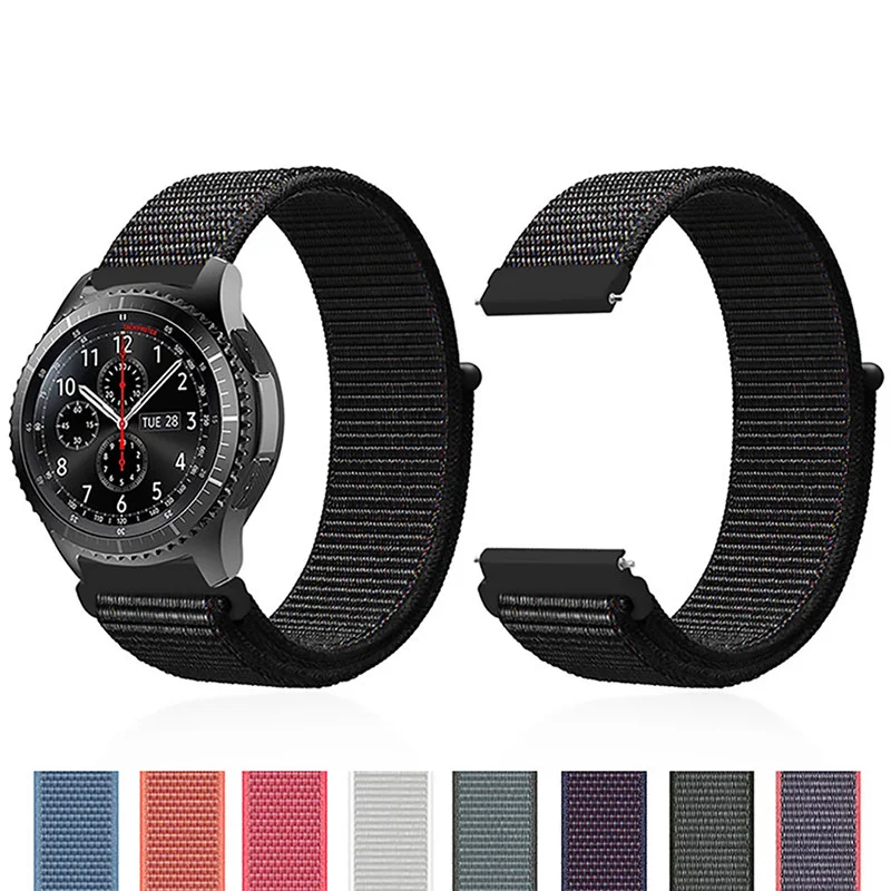 

For Samsung Galaxy Watch 4 3 46mm 42mm Active 2 Gear S3 Wristband Bracelet 20mm 22mm Sport Nylon Loop Strap