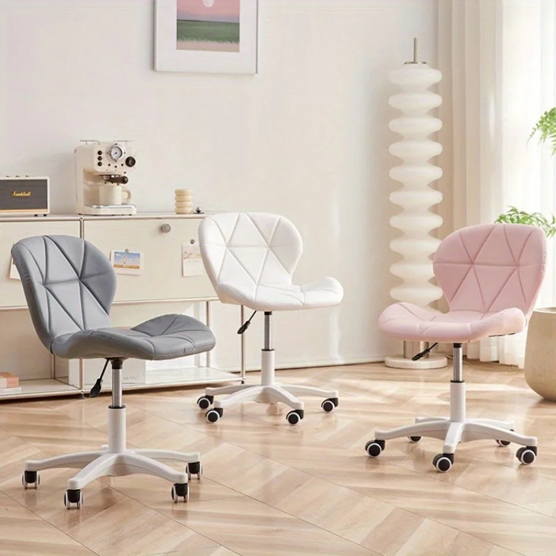 Ergonomic Office Swivel Chair, Adjustable Height 360° Rolling Computer Chair with Casters, for Dormitory Bedroom Dressing Vanity