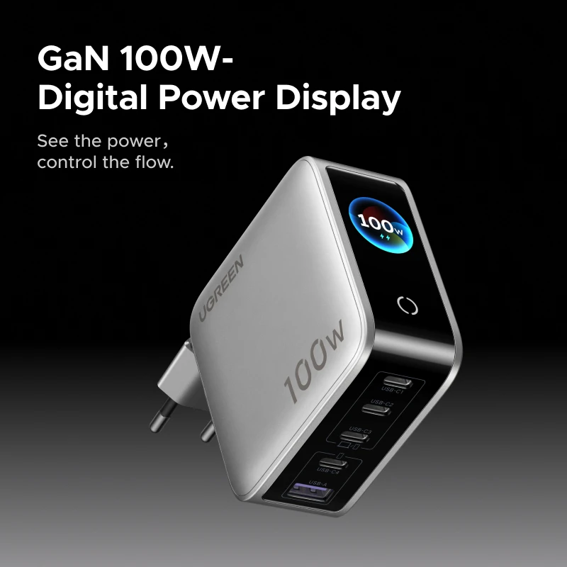 caricatore-gan-ugreen-100w-con-display-intelligente-per-macbook-pro-laptop-iphone-17-16-pro-ipad-tablet-samsung-qc40-pd-30-usb-c