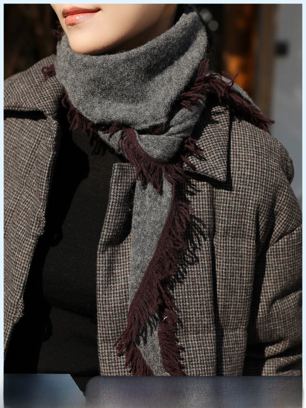trendy-classic-triangular-scarf-women's-knitted-woolen-awl-faionable-winter-new-sle-versatile-bobble-end-korean-version