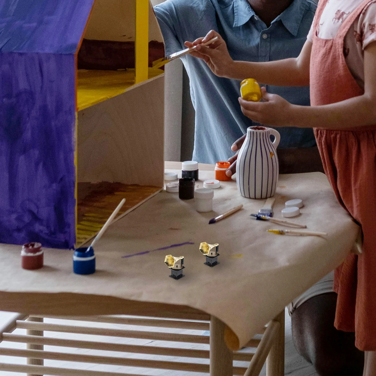 2 stuks miniatuur vintage fonograaf retro platenspeler voor poppenhuis decor en muziekkamer accessoires mini platenspeler