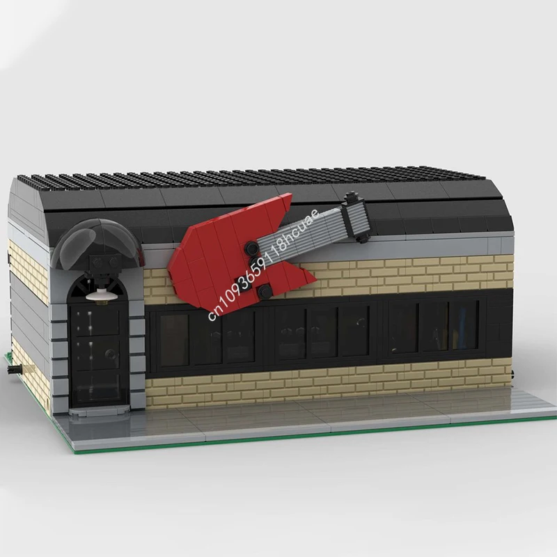 

747 шт. MOC модульный музыкальный магазин образовательная модель строительные блоки Рождественский подарок Премиум коллекционное издание идеально подходит для взрослых фанатов