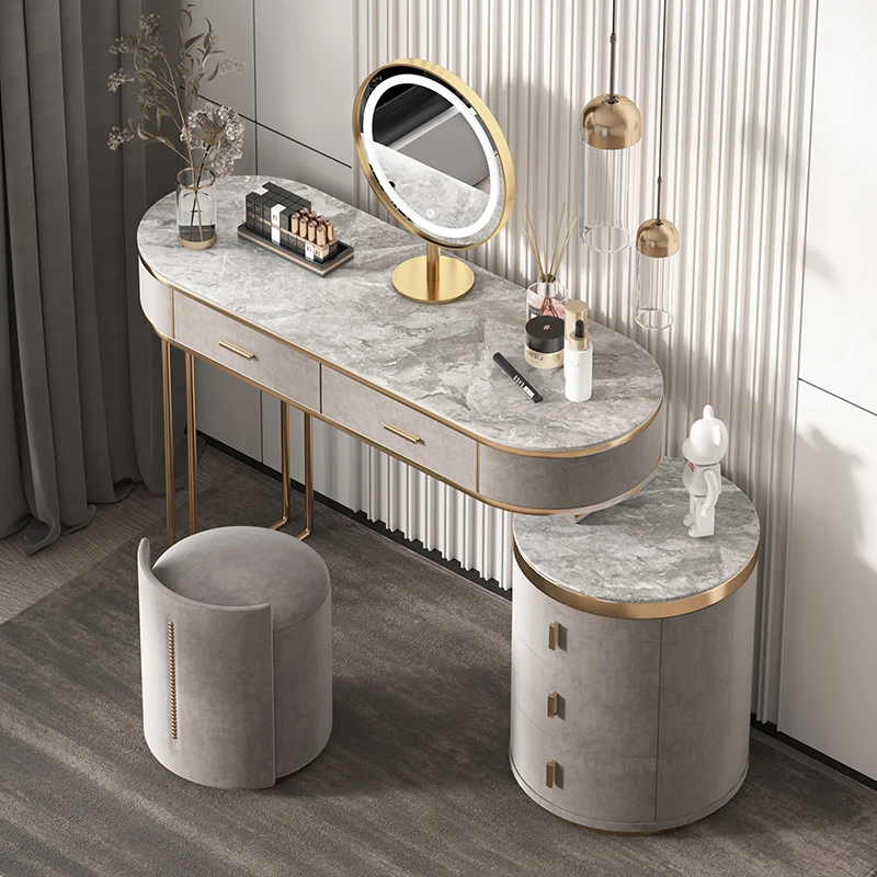 Storage With Drawer Dresser Nordic Luxury With Lights Makeup Dressing Table Mirrors Modern Coiffeuse De Chambre Room Furniture