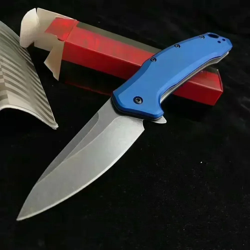 KS 1776 EDC Folding Portable Knife Aluminum Blue Handles 8Cr13Mov Blade Military Tactical Camping Hunting Outdoor Hand Knives