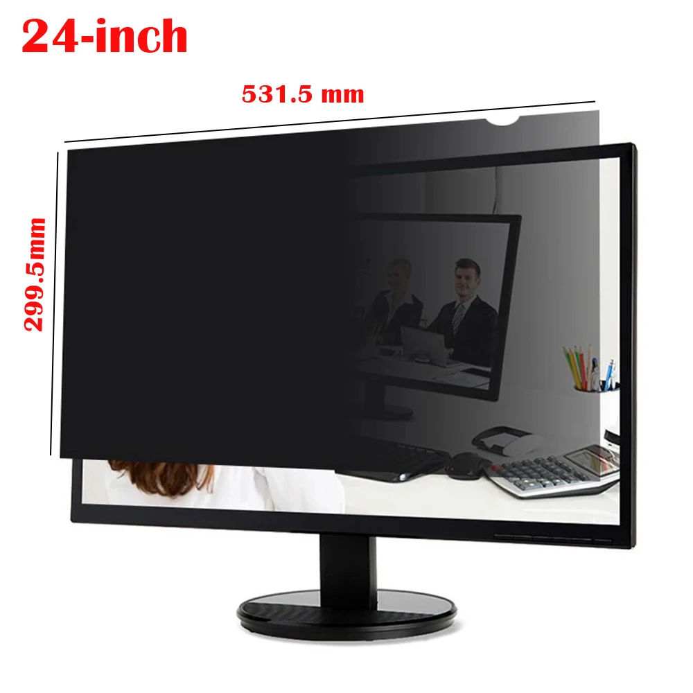 Privacy Screen Filter Reversible High-transmittance 30° Invisible AntiUV Anti-glare Film for 24'' Monitor with 16:9 Aspect Ratio