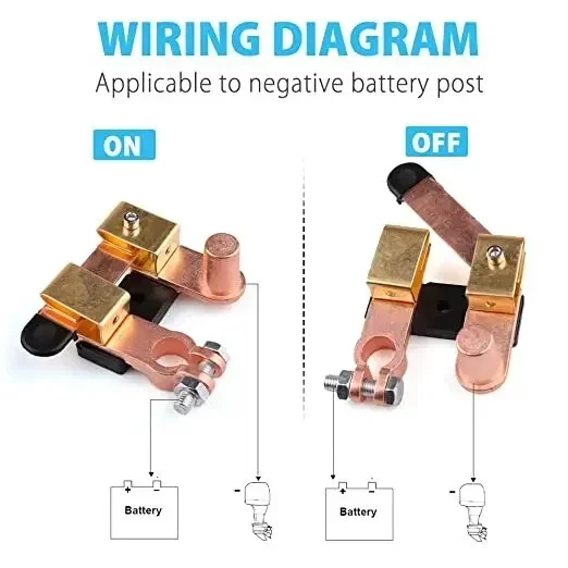 12V 24V Top Post Knife Blade Master Battery Disconnect Switch Battery Shut Off Cut Off Accessory For Car Truck RV Boat