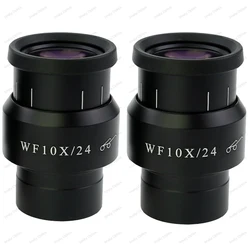 WF10X/24MM Microscope Eyepiece high Point Wide Field Binocular Stereo Microscope Lens Interface 30MM Diopter Adjustable