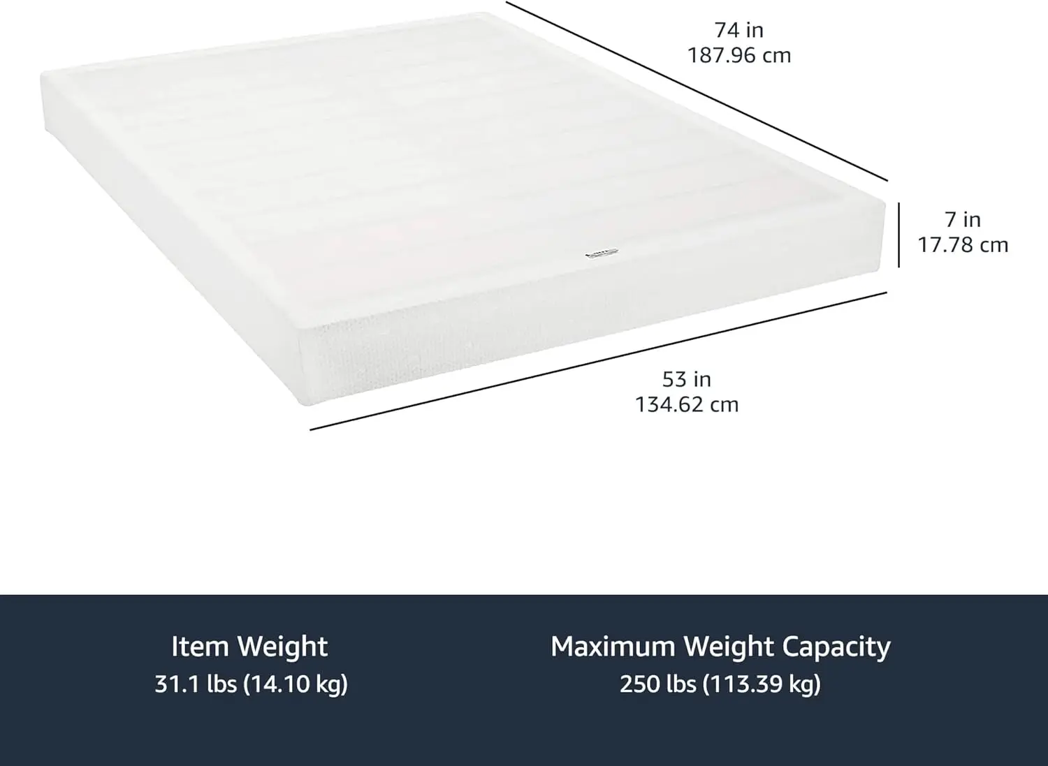 Metal Smart Box Spring Bed Base, Extra Firm Memory Foam Mattress Foundation, Tool-Free Easy Assembly, Full