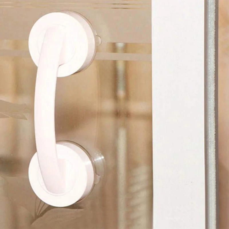 1pc Suction Cup Handle No Screw Shower Door Handle Glass Door Handle Plastic Handle Crystal Handle