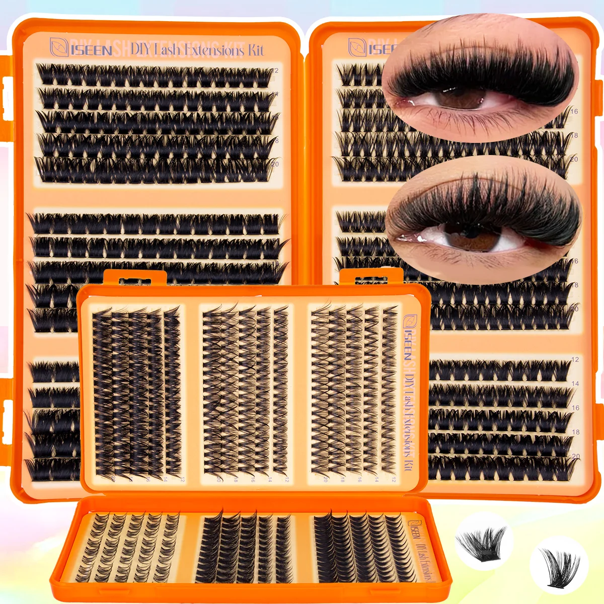 DIY Lash Clusters Wispy Eyelash Clusters Thick Cluster Eyelash Extensions Natural Volume Lash Extensions with Soft Thin Band