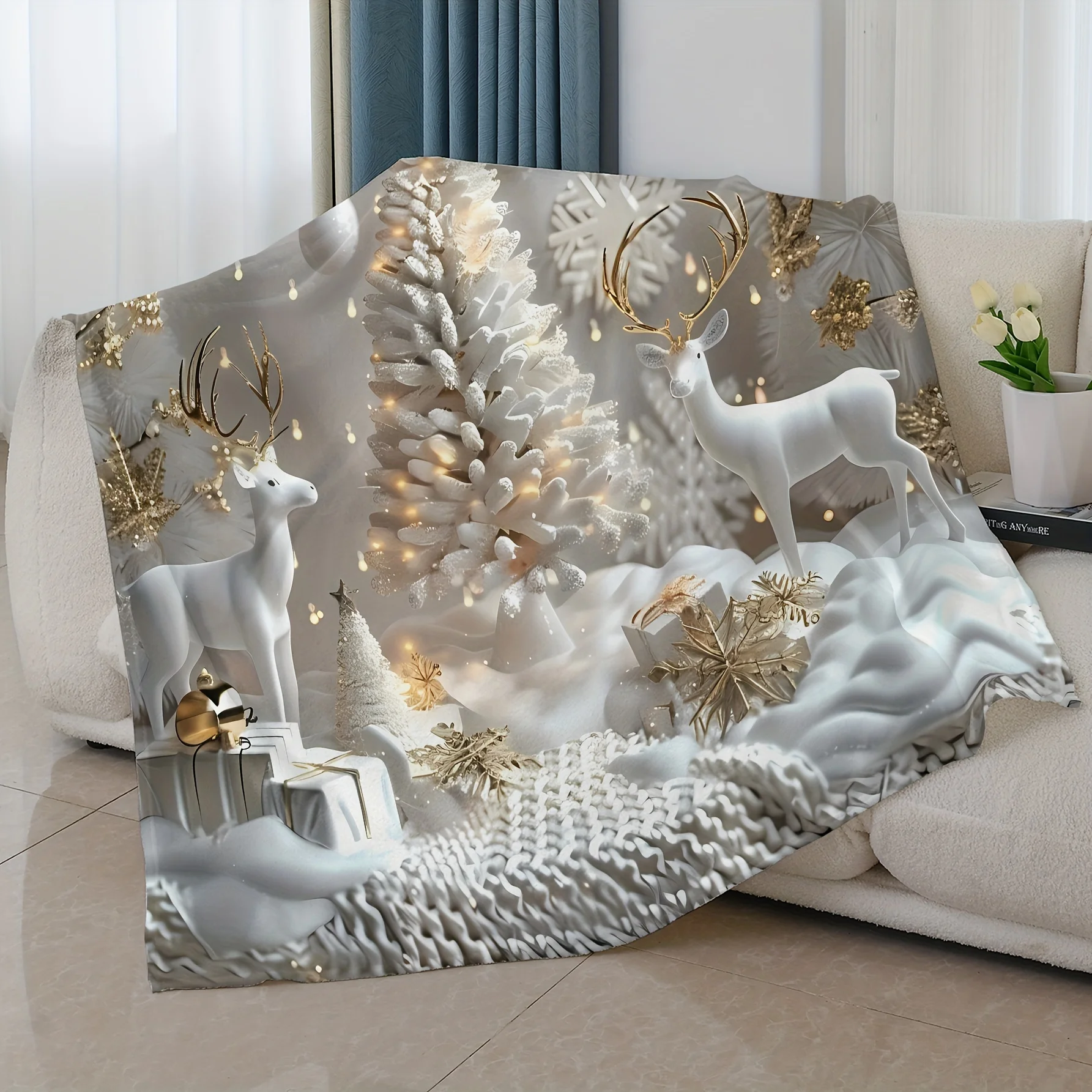Soft Christmas Blankets Comfortable Winter Throws for Sofas Beds Offices and Travel - Ideal Holiday Gifts