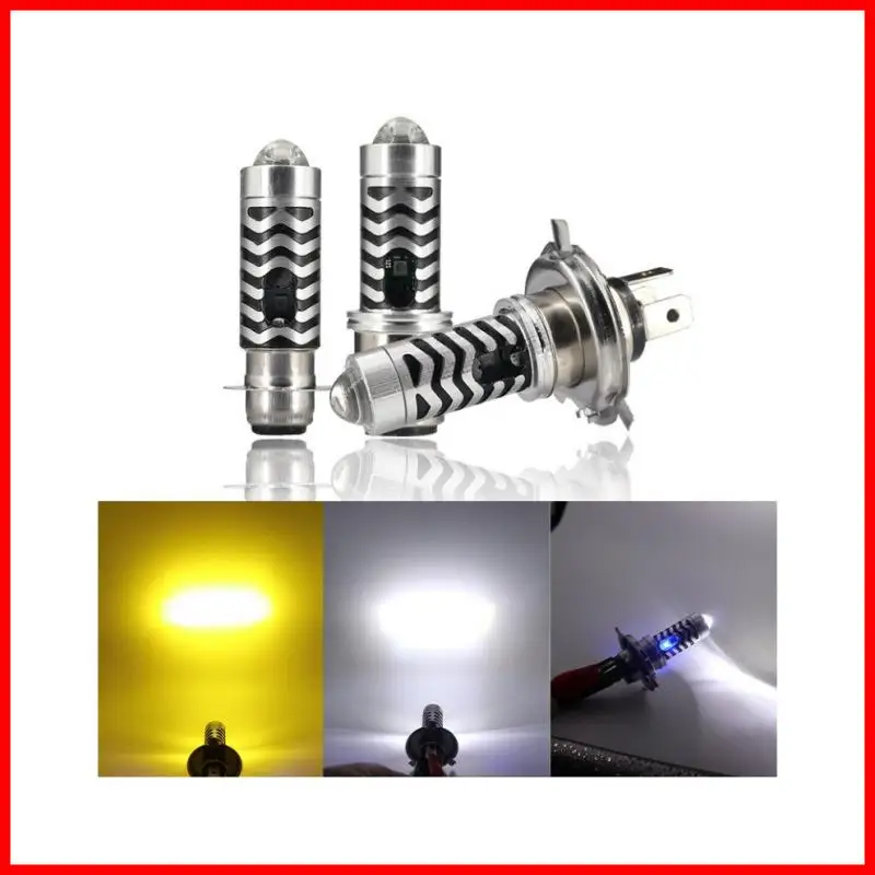 

LED Motorcycle Light Moto Accessories 3000K+6000K 12V Headlight Bulbs Dual Color Auxiliary Spotlight Lamp