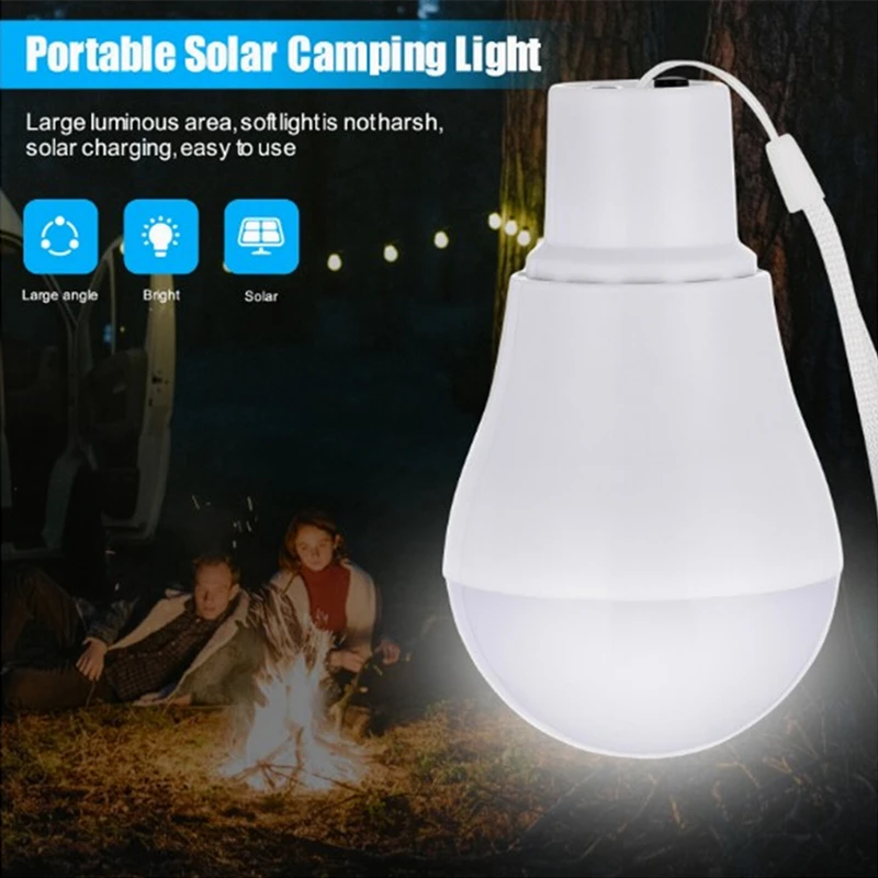 Outdoor Camping Led Lights Bulb with Solar Panel Powered High Brightness Portable Lighting Solar Tent Lamp For Outdoor Indoor