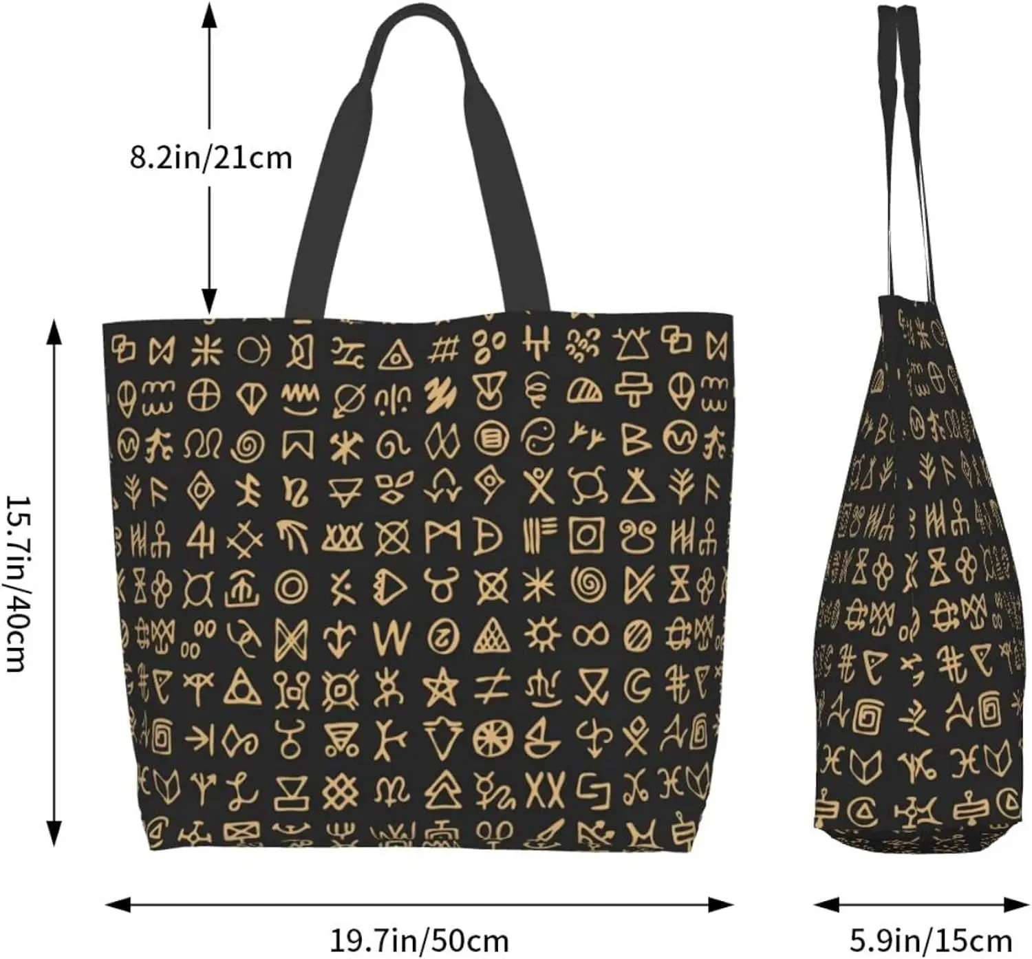 Cuneiform of Egyptian Tote Shoulder Bag Hieroglyphs Bags Storage Handle Shopping Bag Portable Egypt Bag Machine Washable