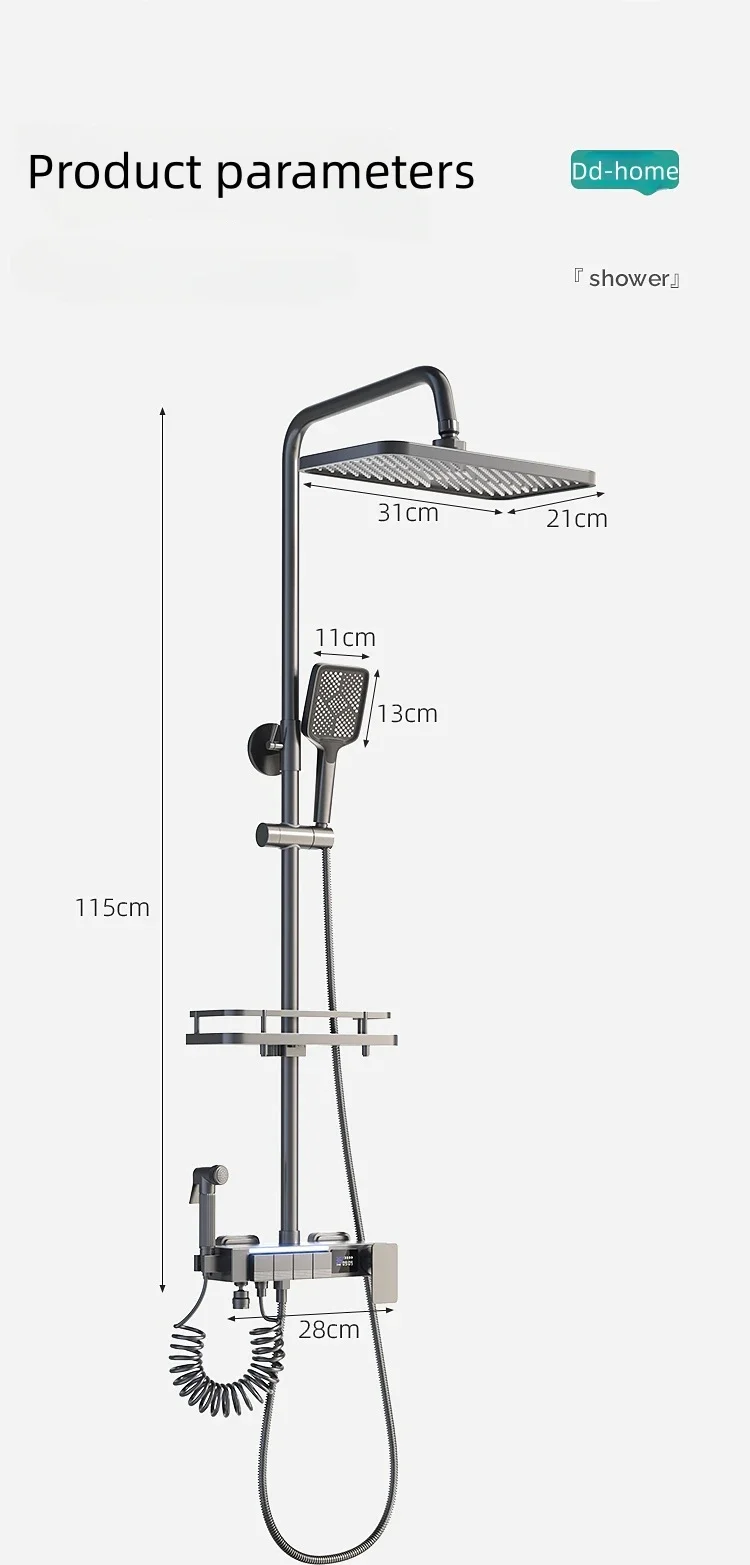 Imagem -06 - Dd-home-modern Electric Higiênico Girassol Rainfall System Grupo Substituição para Banheiros Inteligentes Acessórios Termostato