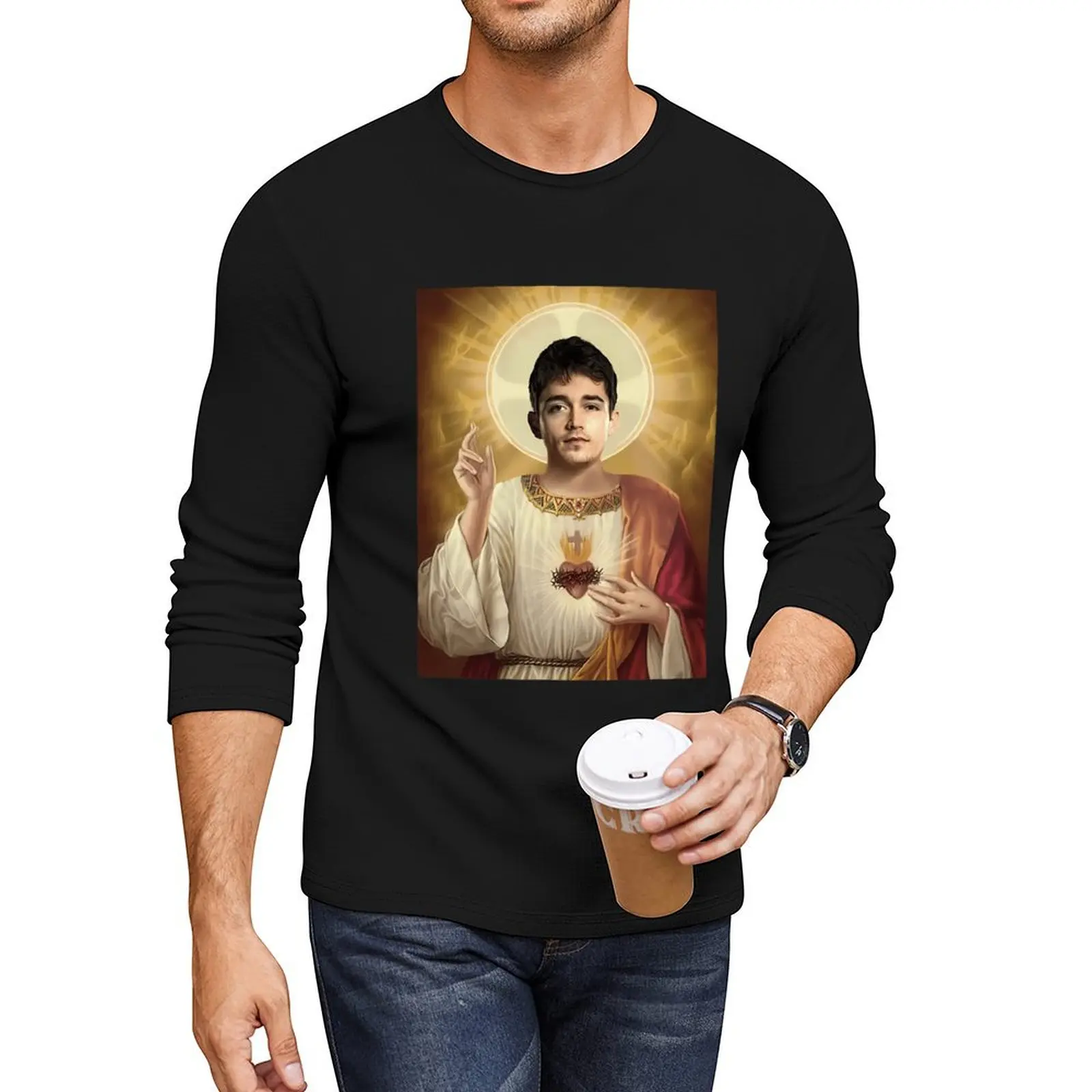 

Charles Leclerc Jesus Long T-Shirt boys t shirts kawaii clothes heavyweight t shirts graphic t shirts clothes for men