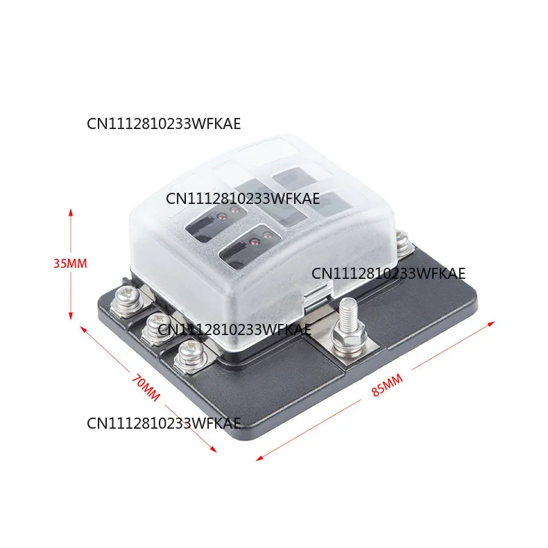 6-Way Positive and Negative Lamp Fuse Box Insertion Fuse Circuit Protection for Automobile, Truck and Ship