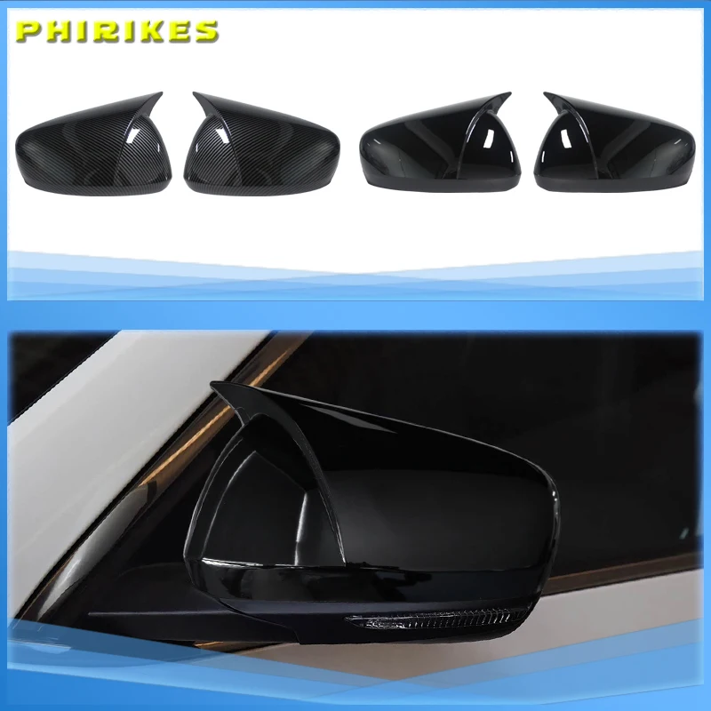Glossy black Side Mirror Covers For Renault Koleos MK2 HC For Samsung QM6 2017-2023 Car accessories