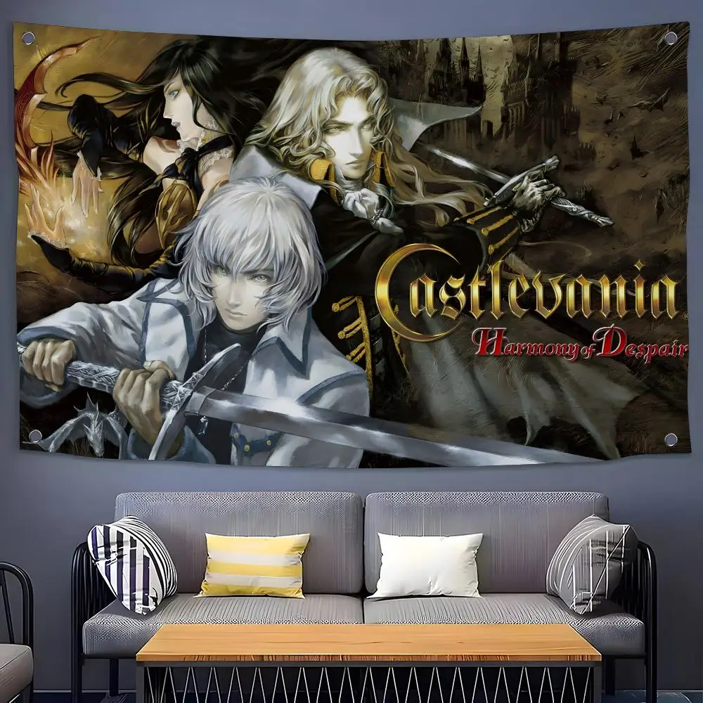 Castlevania Symphony of the Night Flags Flags for Room, Bedroom, Home, Outdoor, Wall Hanging, Concert Print, Art Banner
