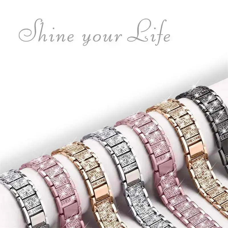 النساء المعادن الفرقة لساعة سامسونج جالاكسي 8 40 مللي متر 44 مللي متر 8 الكلاسيكية 46 مللي متر الماس الفاخرة سوار لساعة سامسونج الترا 2025 47 مللي متر