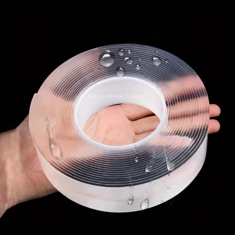 Super Strong Double Sided Adhesive Tape Washable Reusable Waterproof Transparent double tape Suit for Kitchen Bathroom Supplies