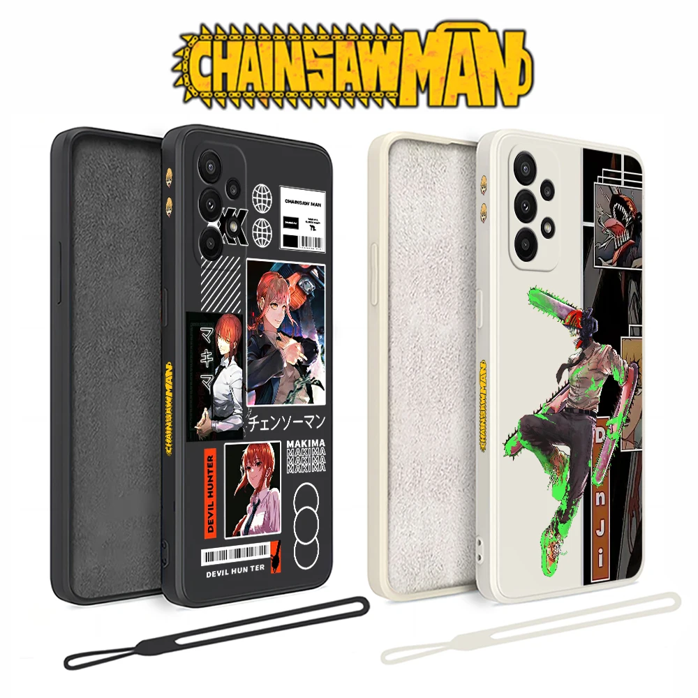 

Anime Chainsaws man Case For OPPO Realme 11 10 9 9i 8 8i 7 7i 6 Pro Plus C31 C35 C11 C12 C15 C20 C21Y C25 Cover With Hand Strap