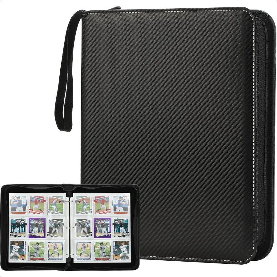 

Папка для коллекционных карточек с рукавами, 9 карманов, Премиум 720, двухсторонняя карманная папка из искусственной кожи для коллекции карточек, коллекционные альбомы, карточная папка