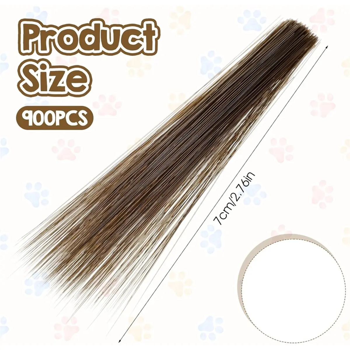 BHBL 900pcs Cat Whiskers, Handmade Animal Whiskers, Simulated Cat Fake Whiskers for Crafts Stuffed , 2.76 Inch