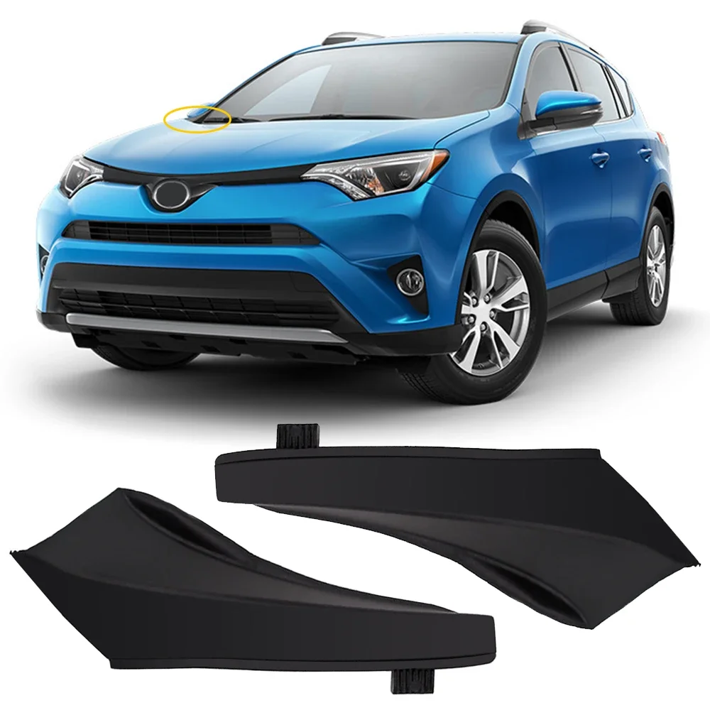 For Toyota RAV4 RAV-4 2013 2014 2015 2016 2017-2019 Exterior Parts 1 Pair Black Front Wiper Side Cowl Extension Cover Plastic