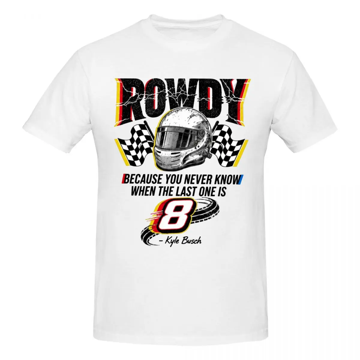 Kyle Busch 18 Racing Rowdy RIP Vintage T Shirts Graphic Y2K Gifts Cotton Men Women T-Shirt Tops