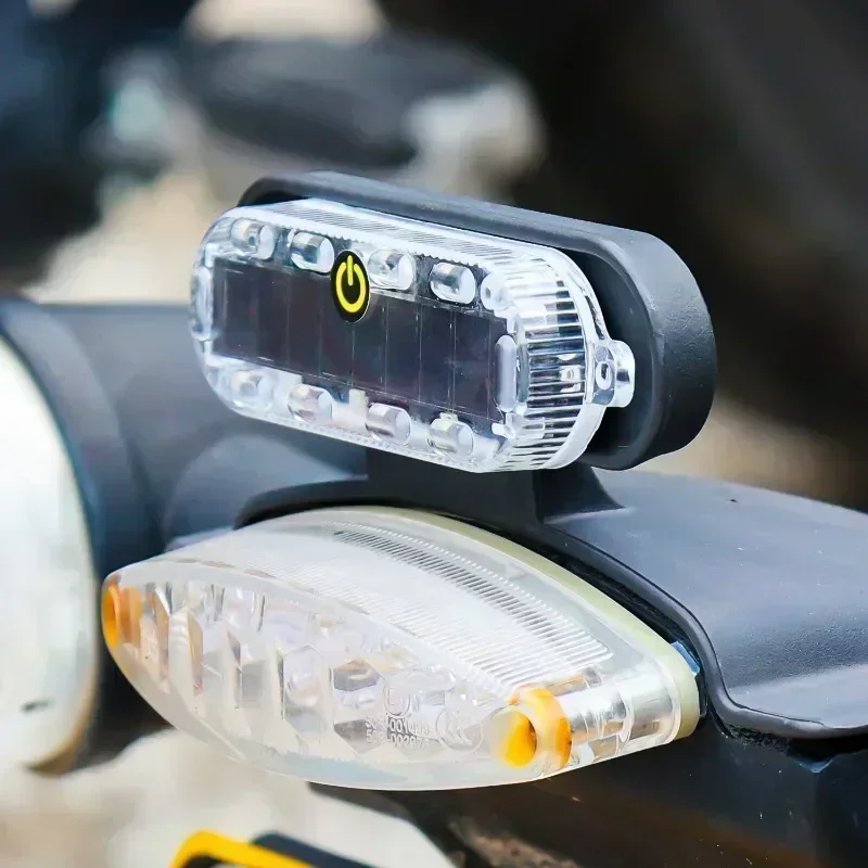 1/2/4pcs Solar Power Vibration LED Safety Warning Strobe Light Motorcycle Tail Decorative Light Night Anti-collision Signal Lamp