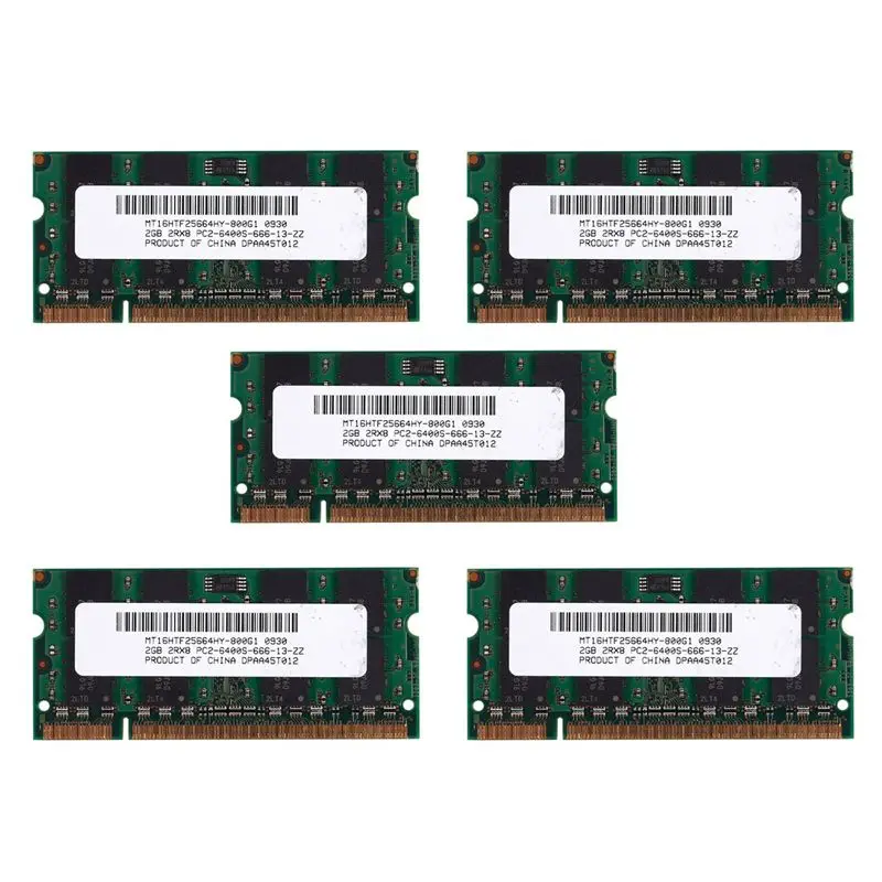 

New--5X 2GB DDR2 PC2-6400 800Mhz 200Pin 1.8V Laptop Memory SO-DIMM Notebook RAM