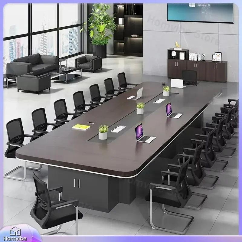 Modern Wooden Conference Table Multi-Functional Meeting Desk for Office School Hospital Conference Room Home Study