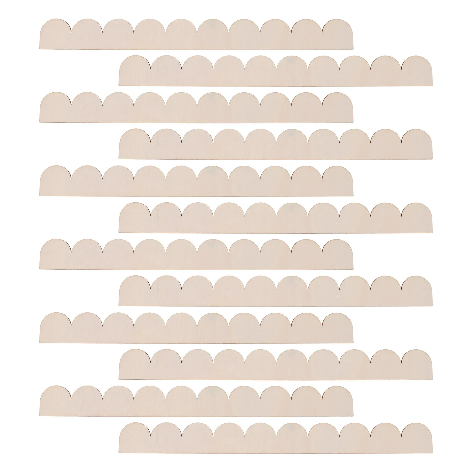 

12Pcs Fan-Shaped Wood Trim Scalloped Edge Moulding Unfinished Decorative Strips for DIY Door Window Frame Cabinet Shelf Border