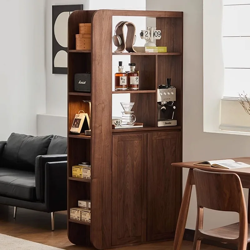 American black walnut entrance cabinet, modern simple foyer cabinet, Nordic solid wood locker, storage cabinet, shoe cabinet