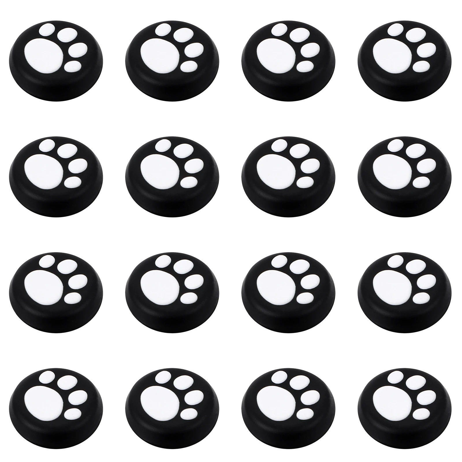 

16 Pcs Joystick Silicone Covers Cat Claw Thumb Caps Handle Print Grip Protection Game Pad Controller Accessories
