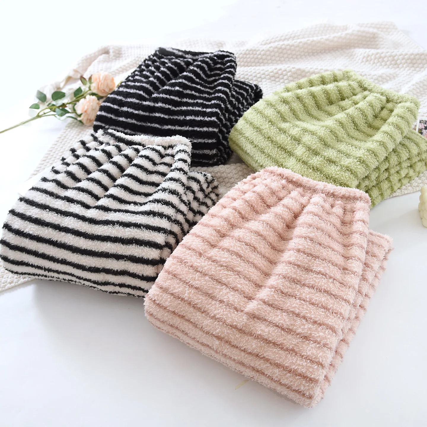 

Flannel Autumn Winter Sleeping Pajamas Pants Home Striped Sleepwear Pijama Night Clothing Thicken Keep Warm Pyjama Pants