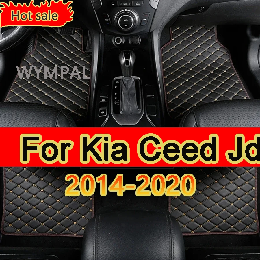 Car Floor Mat For Kia Ceed Jd 2014 2015 2016 2017 2018 2019 2020 Man Non-Slip Luxury Woman Foot Pad Auto Interior Rugs Accessory