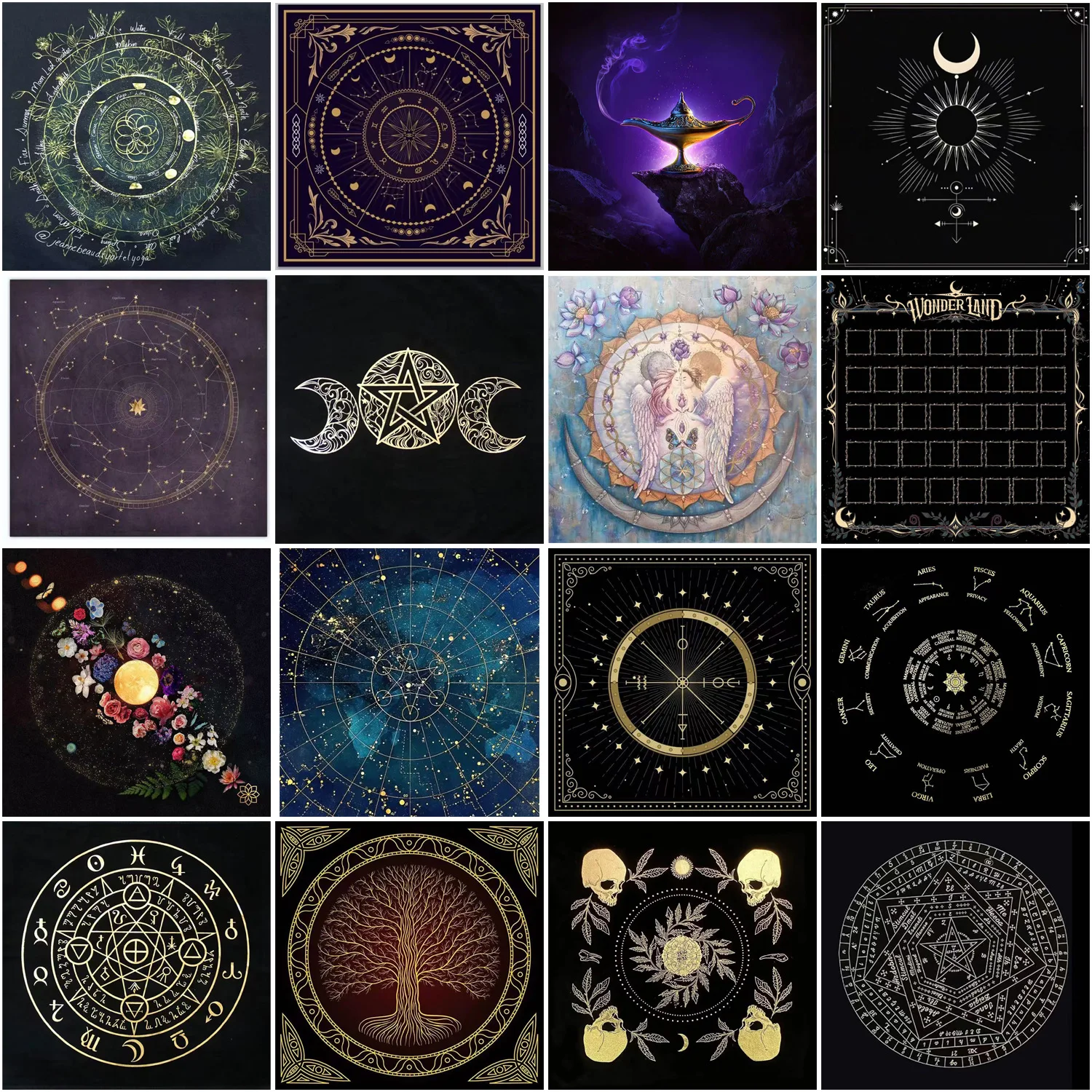 The New Tarot Card Playing Card Polyester Card Tablecloth Non Slip High Gram Weight Digital Printing Tablecloth Washed and Non